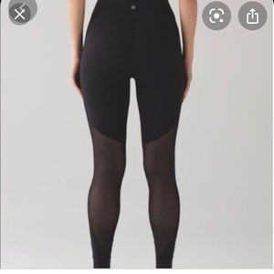 Lululemon navy mesh back panel tights leggings